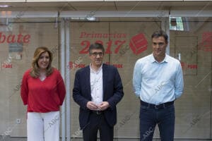 bate de Primarias en el Psoe, con Patxi López, Susana Díaz y Pedro Sánchez