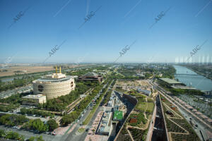 Vista Aérea de la cartuja desde torre Sevilla