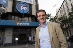 Entrevista a Pablo Casado en su despacho en la sede del PP, en la calle Génova