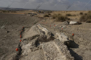 Excavación del acueducto de la ciudad romana de Carca