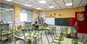 Reportaje del primer día sin clase por epidemia de coronavirus en el Colegio...