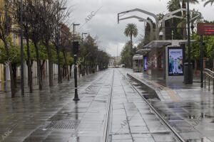 En la imagen, el tranvía en la calle San Fernando