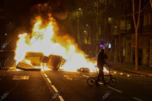 Tercera noche de manifestación contra el encarcelamiento del rapero Pablo Hasel