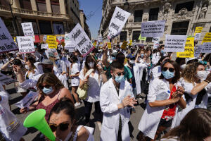 Manifestación del MIR para protestar contra el modelo impuesto por Sanidad