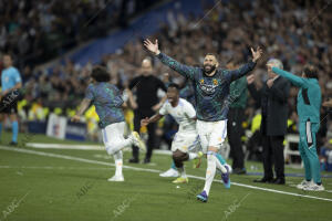 Semifinal de Champions League jugado en el estadio Santiago Bernabéu entre el...
