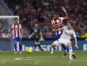 Partido de Liga jugado en el estadio Metropolitano entre el Atlético de Madrid y...