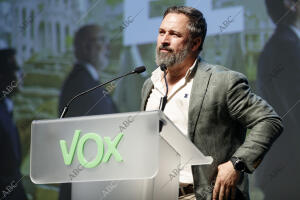 Santiago Abascal, presidente de Vox, durante un acto de Vox