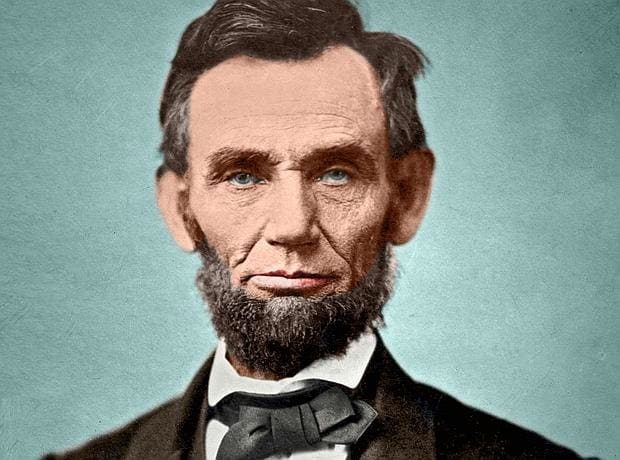 Retrato de Abraham Lincoln en color