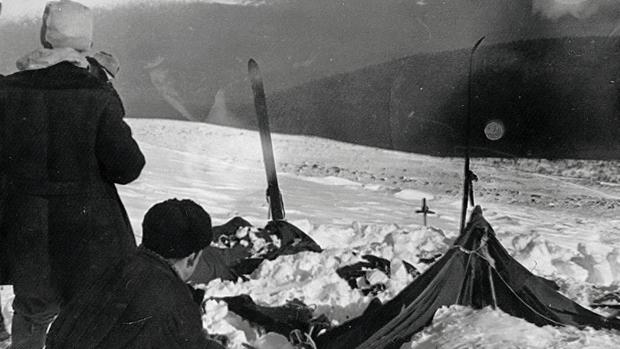 Una vista de la tienda que el equipo de rescate encontró el 26 de febrero de 1959.