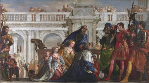 Familia del Rey persa ante Alejandro Magno y su amigo Hefestión tras la batalla de Issus.