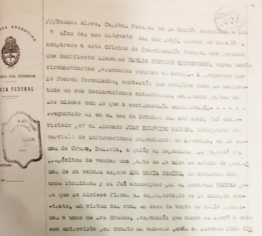 Declaración de Einckenberg, obtenida por Clavero y Cardona