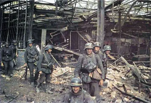 Stalingrado. Agosto de 1942. Soldados alemanes durante la batalla de Stalingrado