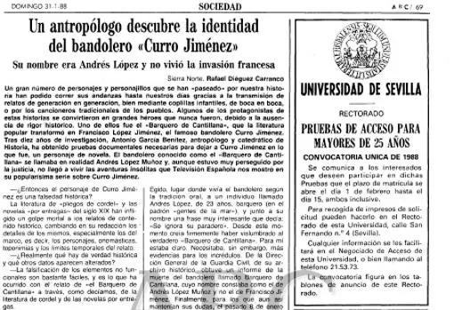 Artículo original de ABC sobre Curro Jiménez
