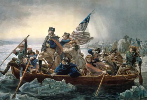 Washington cruza el río Delaware