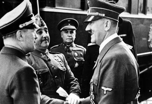Franco y Hitler, durante la entrevista en Hendaya