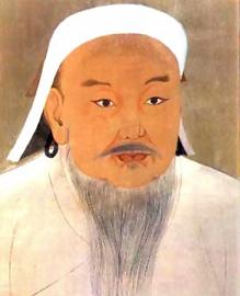 Retrato de Genghis Khan, caracterizado al estilo chino