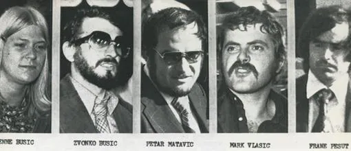 Imagen de los terroristas ustachas que secuestraron un avión y pusieron la bomba en Nueva York, en 1976