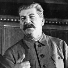 Stalin, durante uno de sus discursos, en 1939