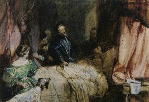 Carlos V visitando a Francisco I después de la batalla de Pavía, por Richard Parkes Bonington