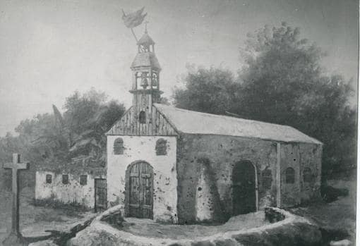 Ilustración de la Iglesia de Baler convertida en fortín por los españoles