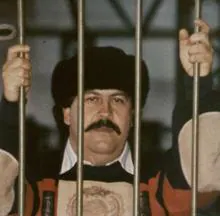 Pablo Escobar, durante su juicio de 1991
