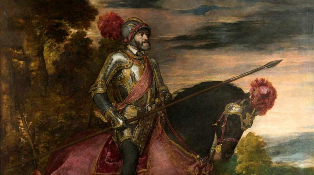 Carlos V a caballo en la batalla de Mühlberg por Tiziano.
