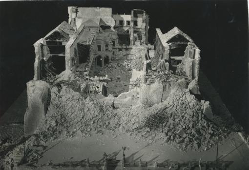 Reproducción que muestra cómo quedó el Alcázar tras la batalla