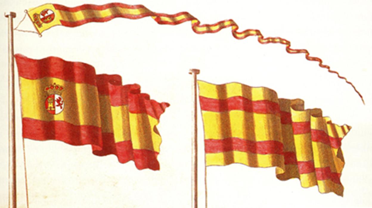 Reproducción de las banderas elegidas por Carlos III en 1785