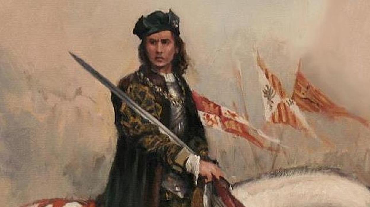 Pintura de el Gran Capitán con su tradicional indumentaria