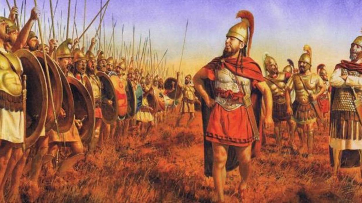 Aníbal se dirige a su ejército antes de entrar en batalla