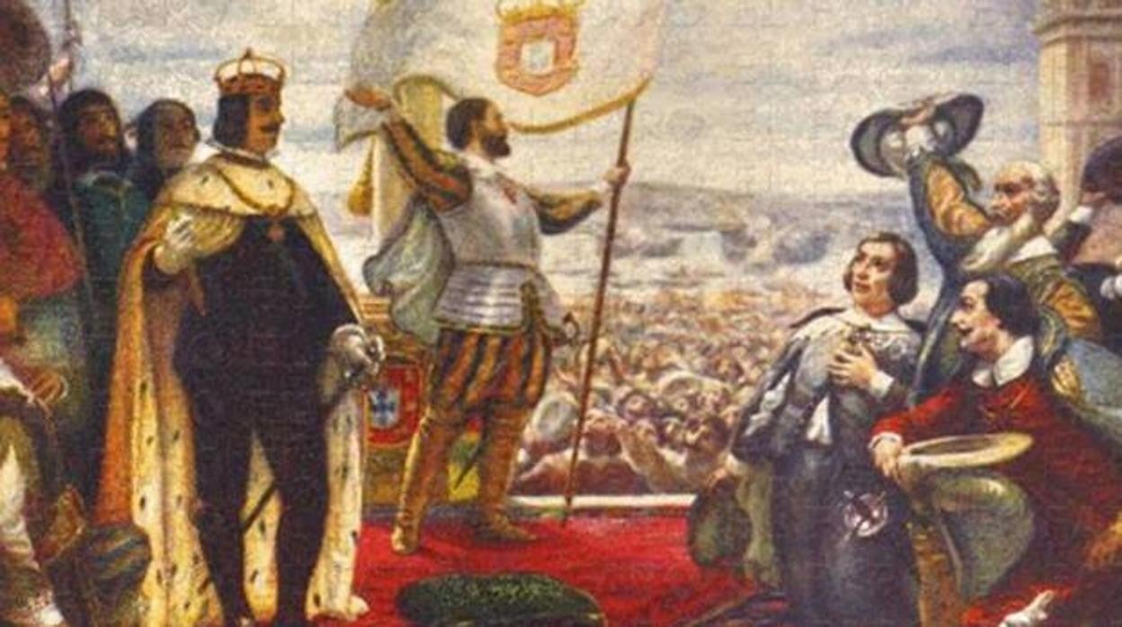 Proclamación de Juan IV como Rey de Portugal, pintado por Veloso Salgado