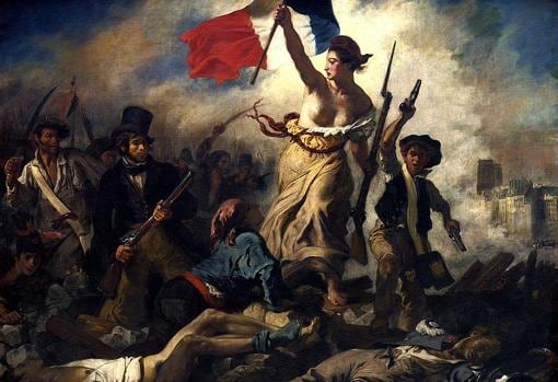 La Libertad guiando al pueblo, de Eugène Delacroix, conmemora la Revolución de 1830.