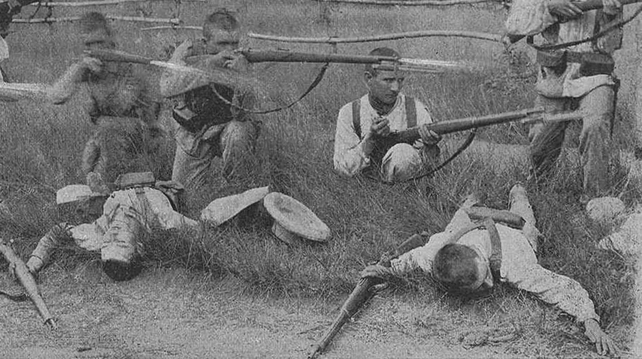 Soldados españoles en la batalla de Ceja del Toro, en octubre de 1896