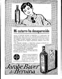 Anuncio del jarabe de Bayer de Heroína