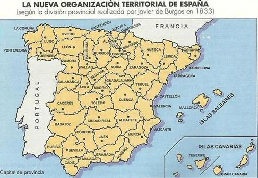 La gran aportación de Fernando VII a España: la distribución provincial que inspiró la actual