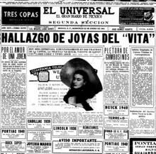 Noticia del diario mexicano 'El Universal' de 1941