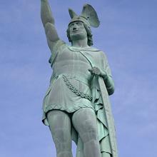 El Hermannsdenkmal, monumento dedicado a Arminio junto al bosque de Teutoburgo