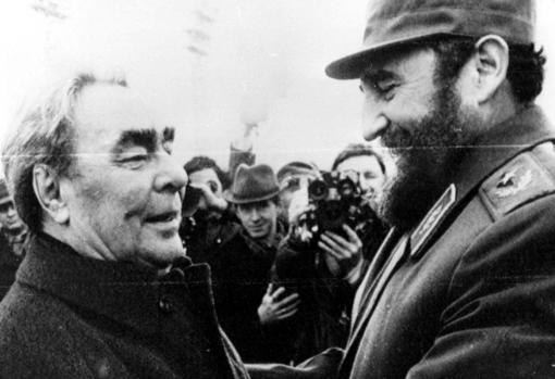 Bréhznev, junto a Fidel Castro
