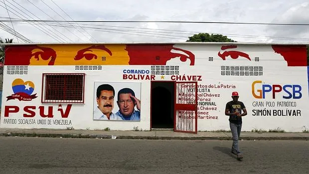 Sede electoral del PSUV en Sabaneta, la población natal de Hugo Chávez