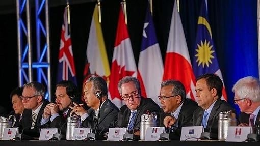 Los representantes de los doce países que firmaron el Acuerdo Transpacífico, reunidos en Atlanta