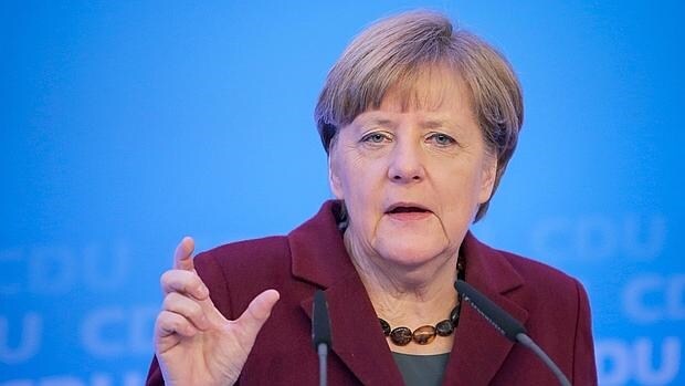 Angela Merkel, en Maguncia, donde se ha reunido la CUD