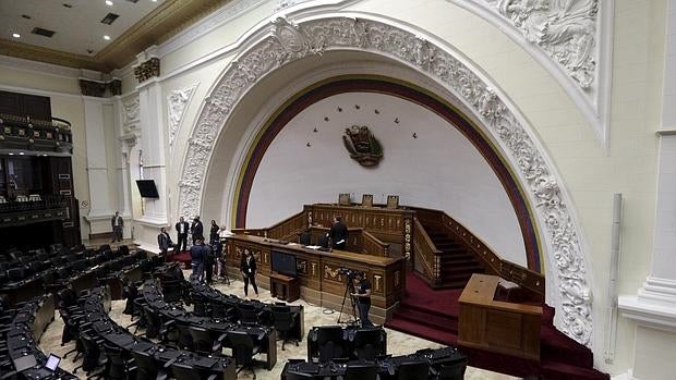 Interior de la Asamblea Nacional en Caracas