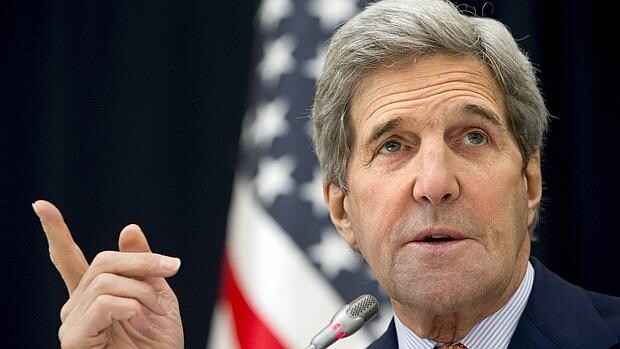 Kerry, en la imagen, no ha confirmado si se iniciarán a partir del lunes 25, tal como estableción la ONU