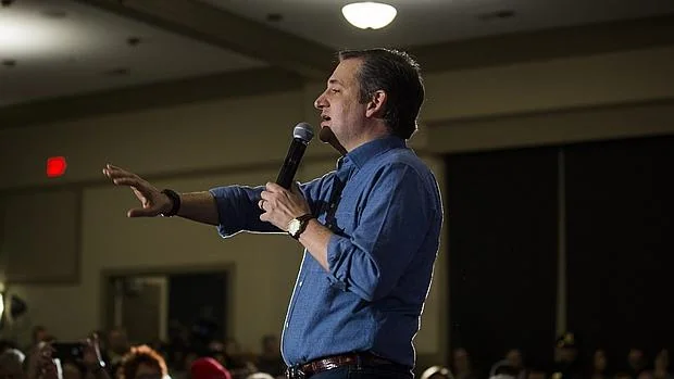 Ted Cruz, en un acto electoral en Des Moines, Iowa