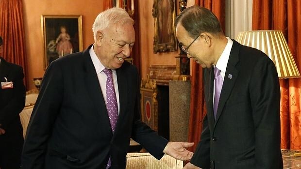 Ban Ki-moon y José Manuel García-Margallo en el Palacio de Viana