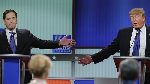 Marco Rubio y Donald Trump, en el debate