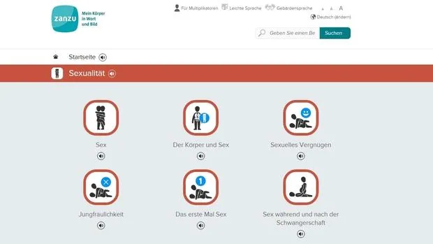 Una imagen de la web zanzu.de creada por el ministerio de Sanidad alemán