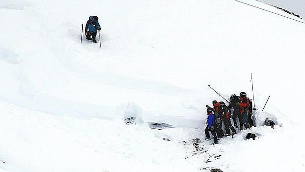 Un equipo de rescate en los Alpes el pasado enero