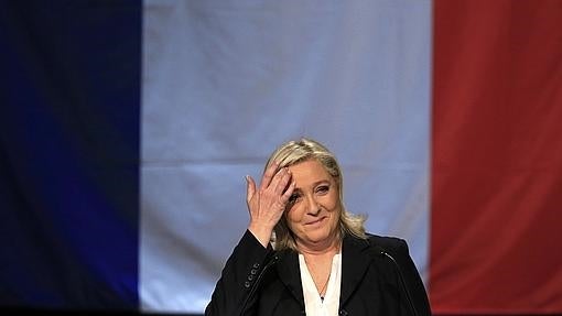 Marine Le Pen, tras conocer los resultados de la primera vuelta de las regionales el pasado diciembre en Henin-Beaumont