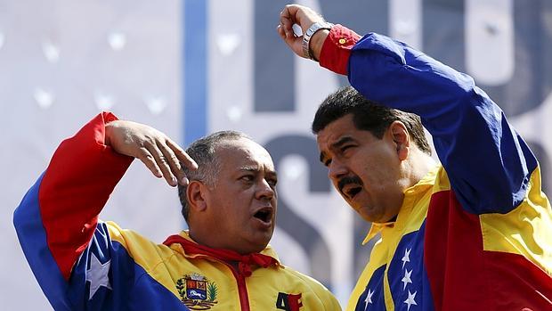 Cabello y Maduro, durante una manifestación chavista en Caracas